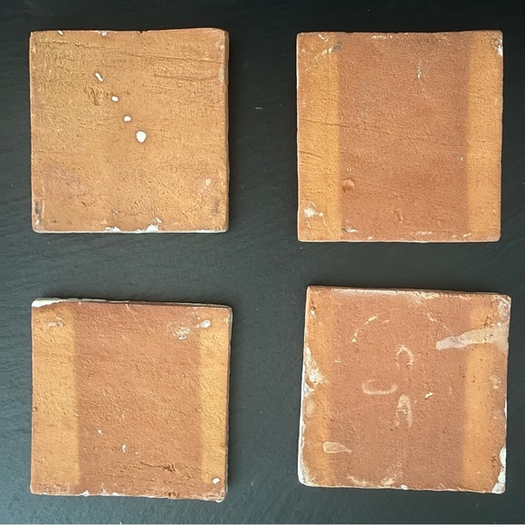 Mexican Hand Painted Terra-Cotta Talavera Vintage Tiles Set of 4 - Picture 8 of 10